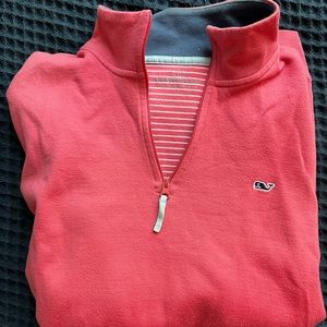 Salmon, Navy, Gray, Green Vineyard Vines 1/4 Zip Size Large.  Mens.